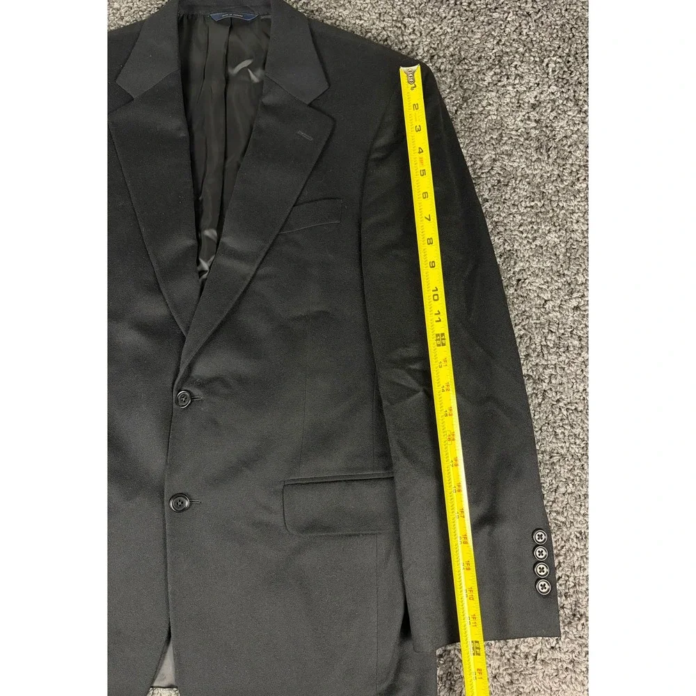 Brooks Brothers Loro Piana 100% Cashmere Blazer Sport Coat Mens Black 2-Button